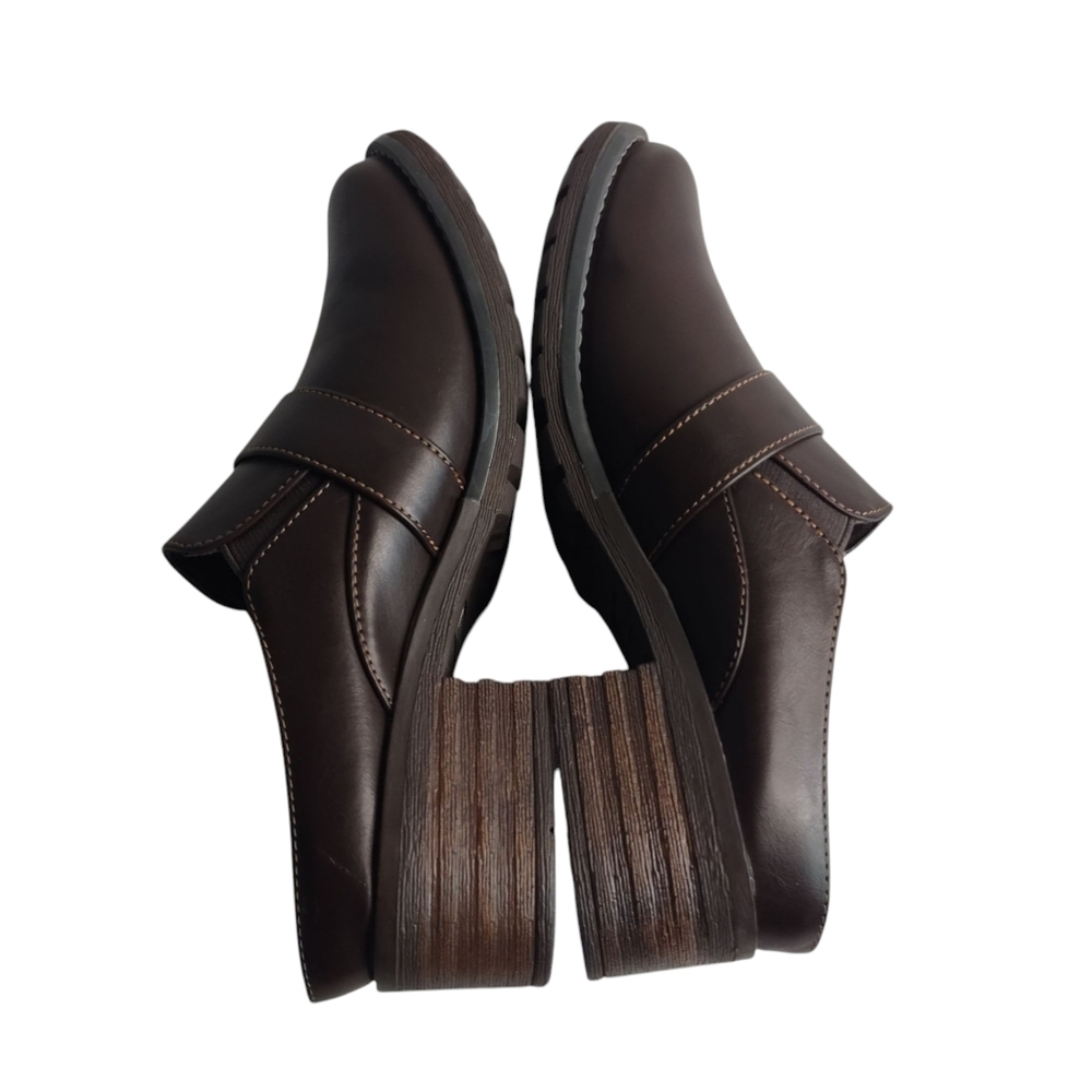 Eastland Erin Slides Mules Clogs Women Brown Faux Leather Buckle Size 9.5M - Picture 9 of 13